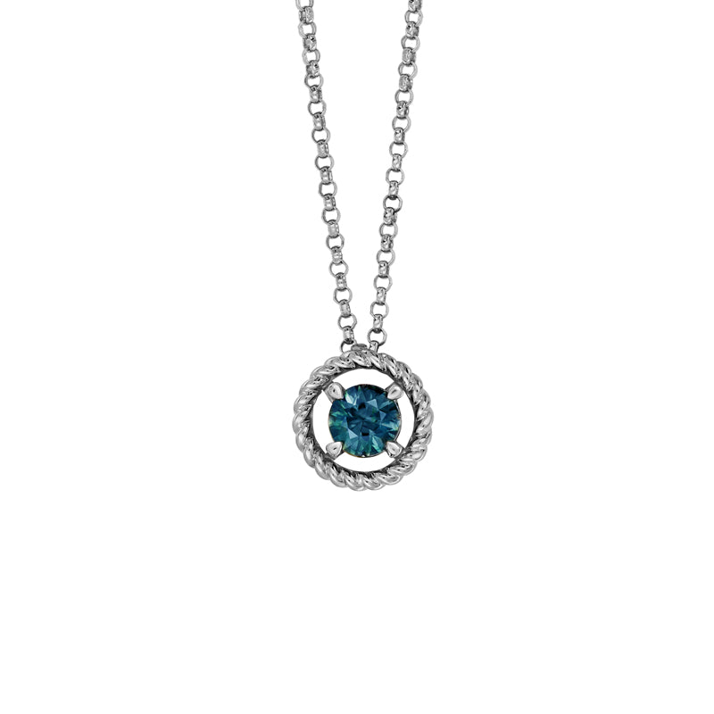 Daphne 9ct White Gold Australian Teal Sapphire Necklace - Matthews Jewellers