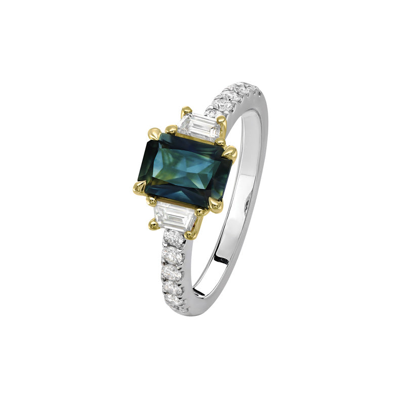 Larme De La Mer 18ct Yellow & White Gold Australian Blue Sapphire Ring - Matthews Jewellers