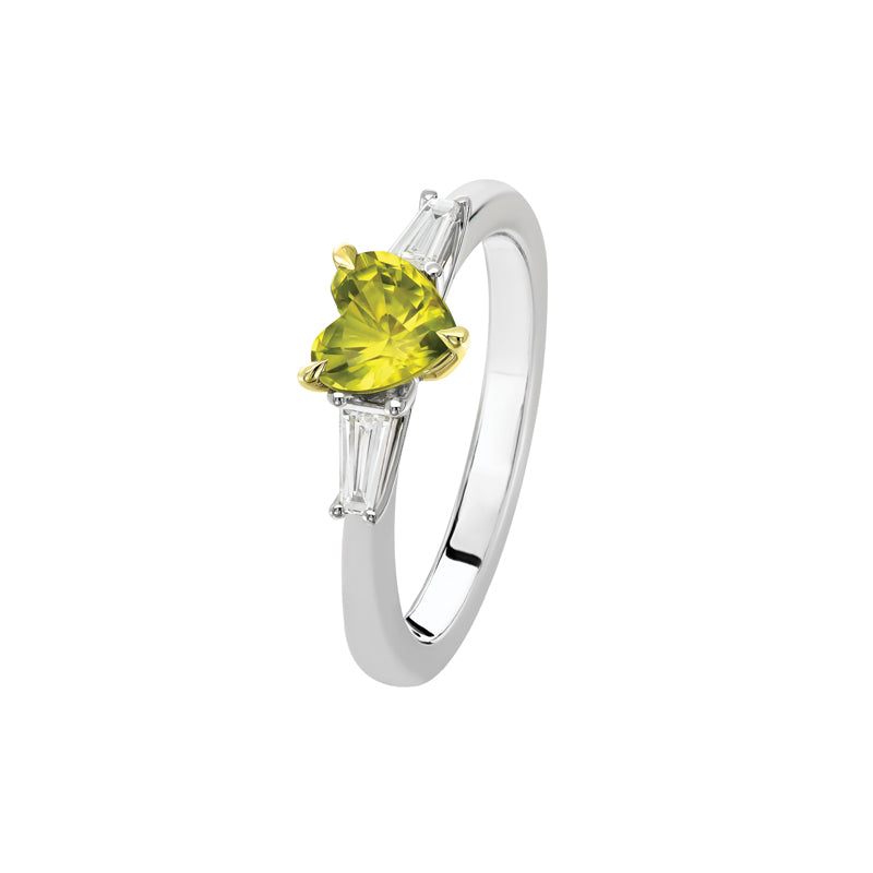 Heart Of Albany 18ct Yellow & White Gold Australian Yellow Green Sapphire Ring - Matthews Jewellers