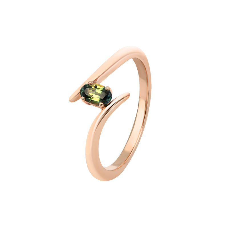 Indee 9ct Rose Gold Australian Teal Sapphire Ring - Matthews Jewellers
