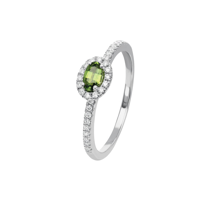Clarissa 18ct White Gold Australian Green Sapphire Ring - Matthews Jewellers