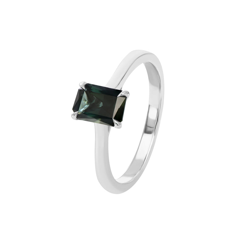 Marla 9ct White Gold Australian Teal Sapphire Ring - Matthews Jewellers