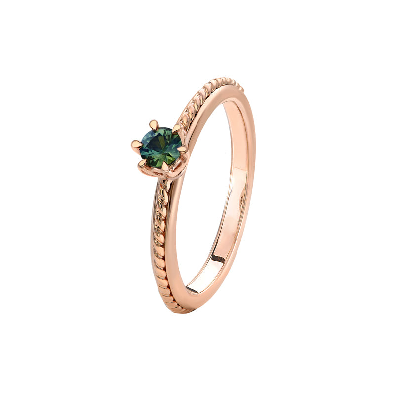 Cleo 9ct Rose Gold Australian Teal Sapphire Ring - Matthews Jewellers