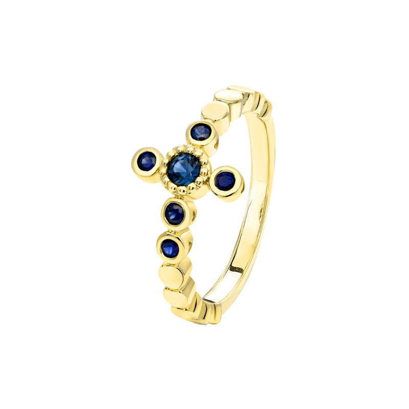 Iden 9ct Yellow Gold Australian Blue Sapphire Ring - Matthews Jewellers