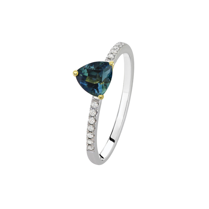 Amandine 18ct Yellow & White Gold Australian Blue Sapphire Ring - Matthews Jewellers