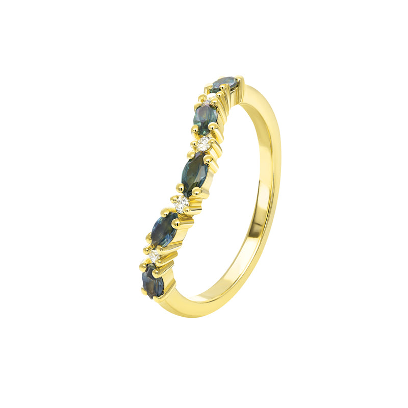 Georgia 18ct Yellow Gold Australian Teal Sapphire Ring - Matthews Jewellers