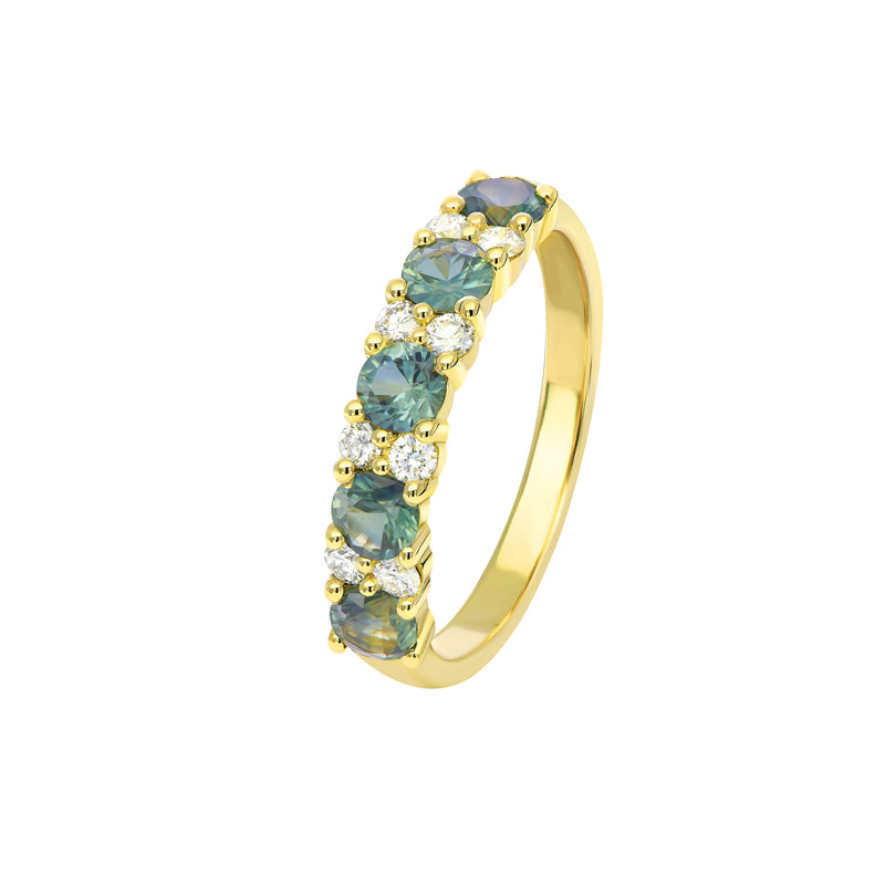 Kaia 18ct Yellow Gold Australian Teal Sapphire Ring - Matthews Jewellers