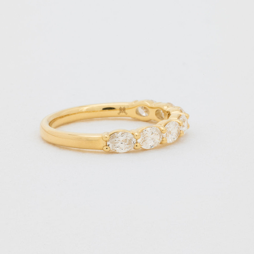 Tove oval diamond east west wedding ring in 18K gold featuring 7 lab-grown diamonds by Matthews Jewellers Newcastle
