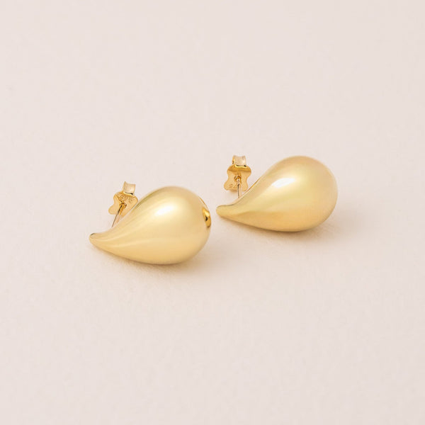 Gold Teardrop Stud Earring