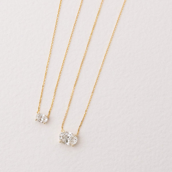 East West Oval Diamond Necklace