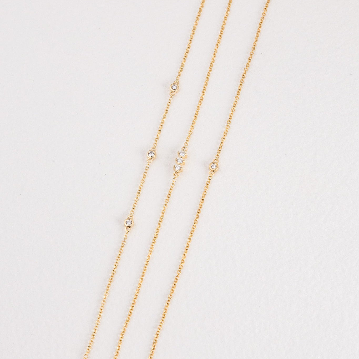 Triple Round Bezel Diamond Bracelet