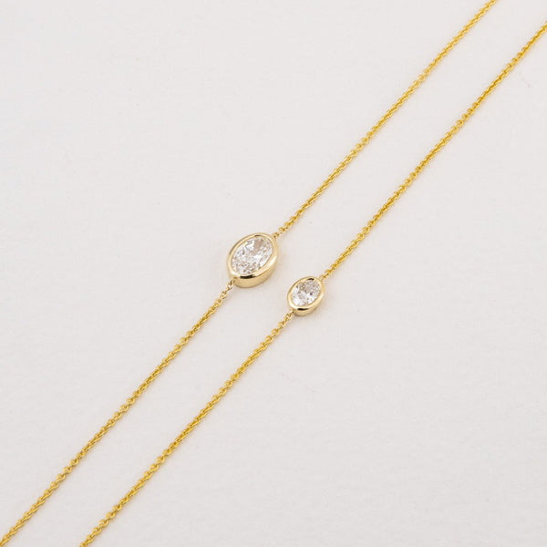 Oval Bezel Diamond Bracelet