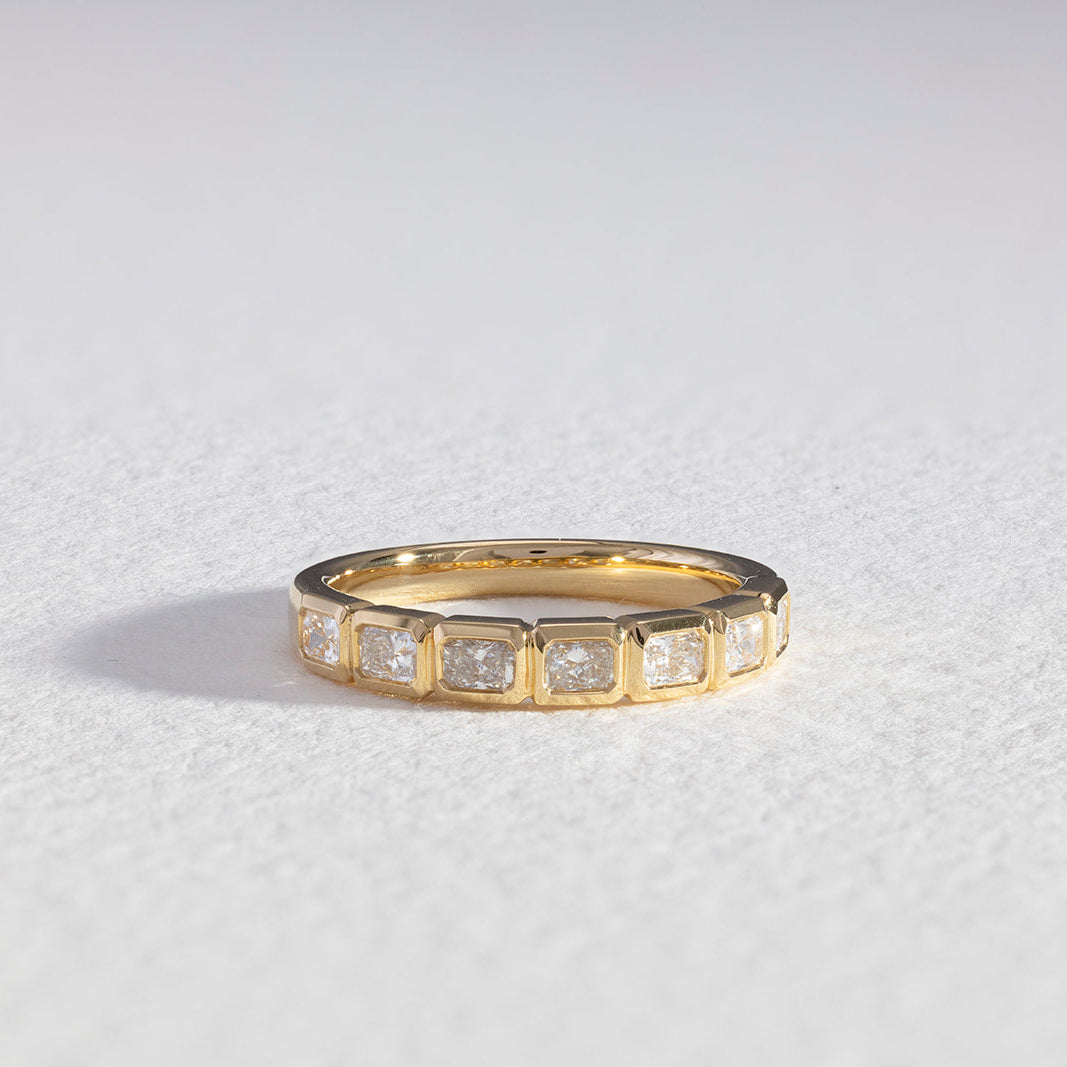 Willa lab grown diamond radiant wedding ring in 18k gold, Matthews Jewellers Newcastle