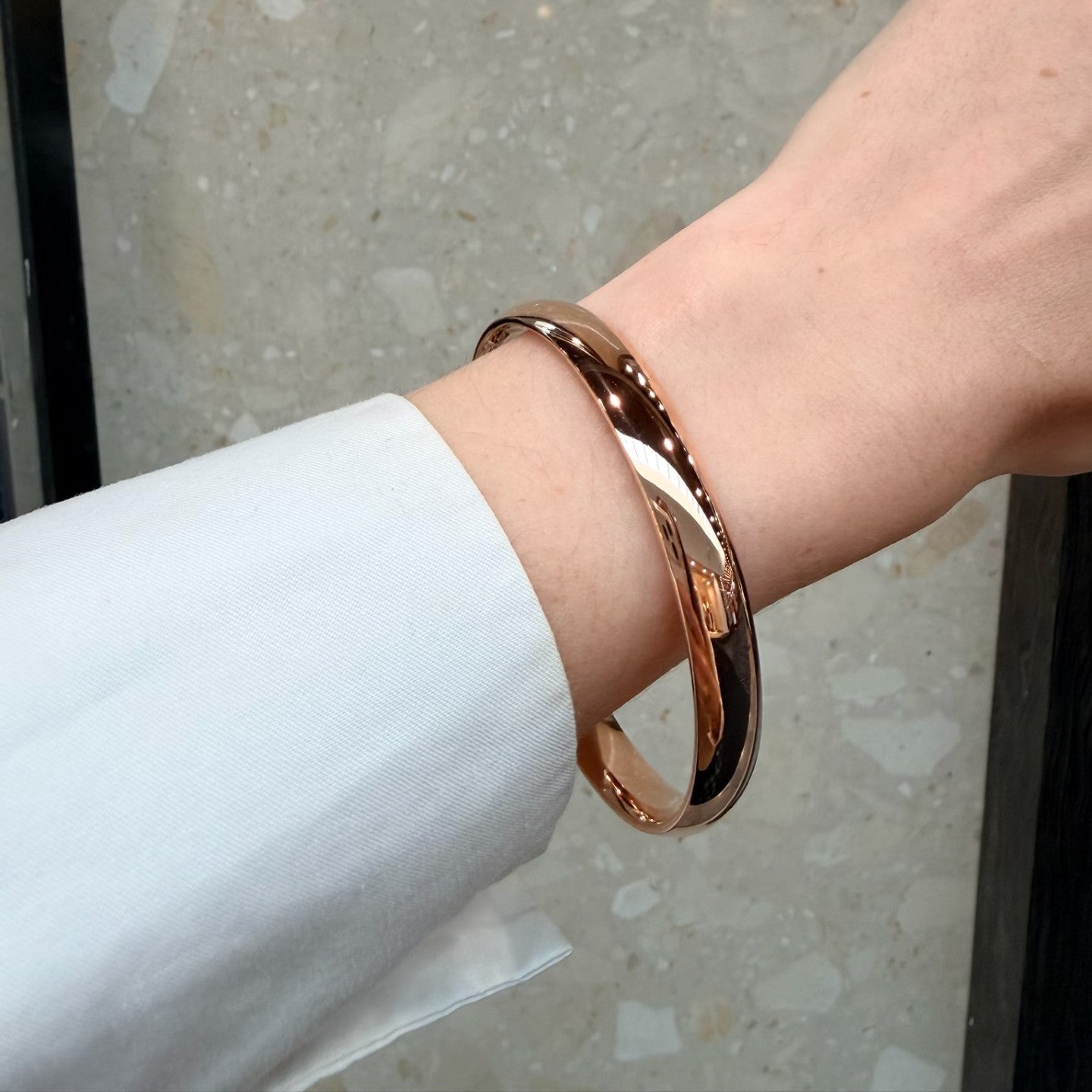 9ct Rose Gold Silver Filled Bangle | 9mm