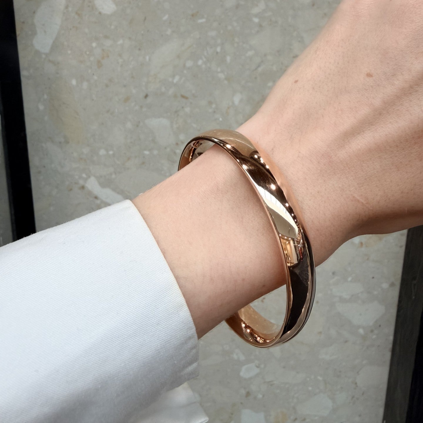 9ct Rose Gold Silver Filled Bangle | 12mm