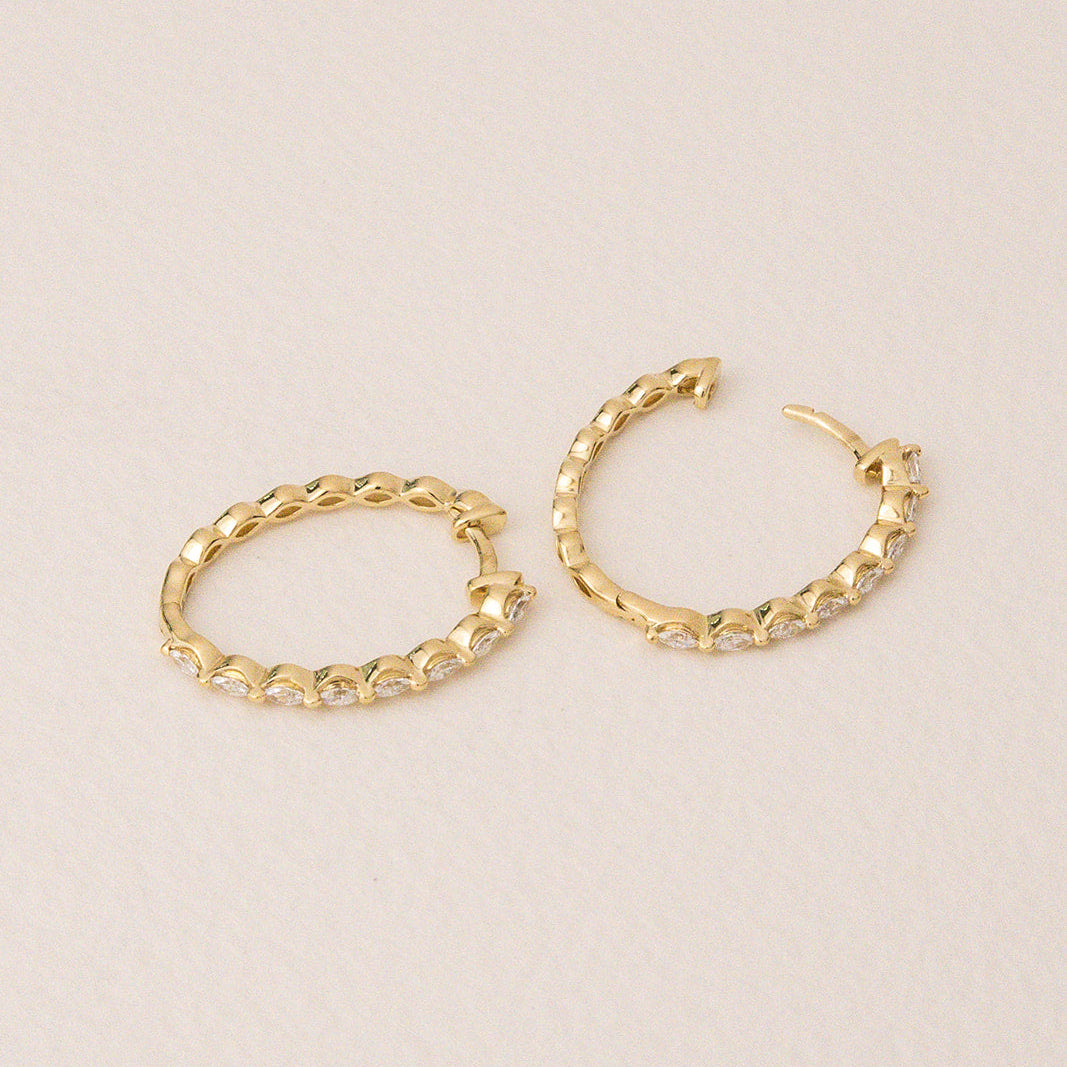 Marquise Diamond Hoop Earrings | R2W