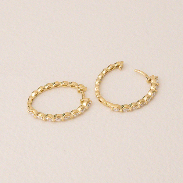 Marquise Diamond Hoop Earrings