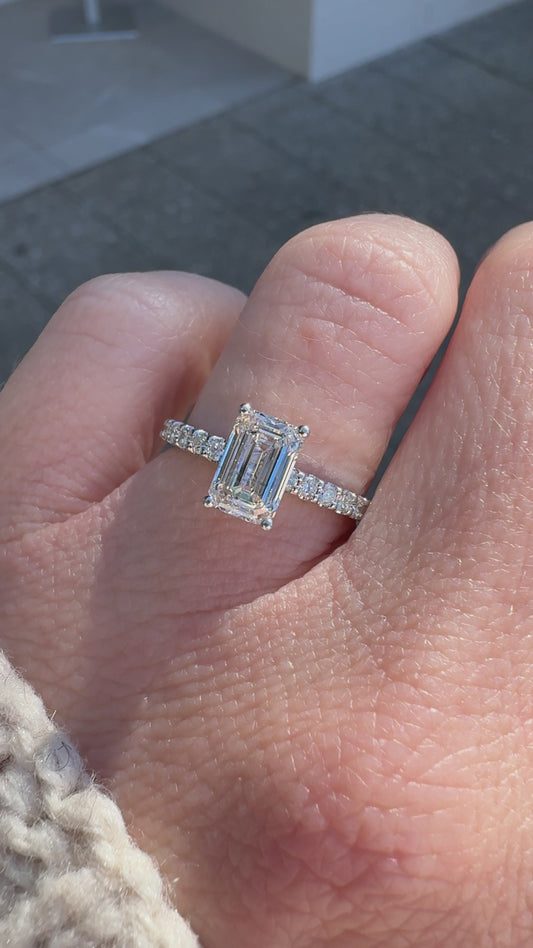 Edith | 1ct Emerald Cut Natural Diamond Engagement Ring