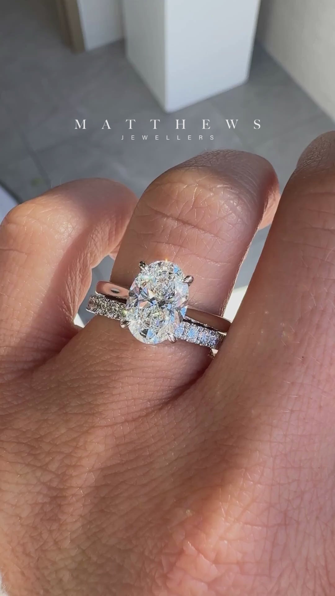 Helena  Lab Oval Engagement Diamond Ring