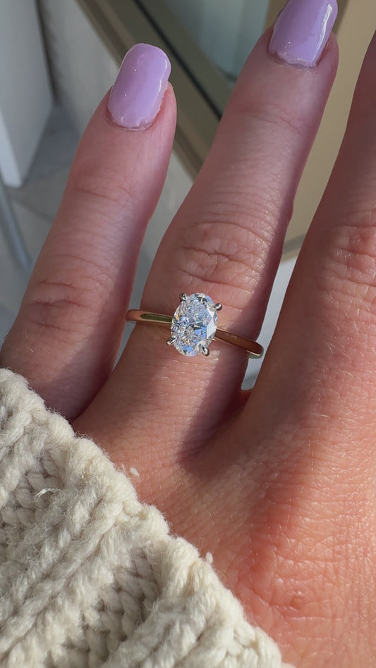Natural Helena | 1ct Oval Natural Diamond Engagement Ring