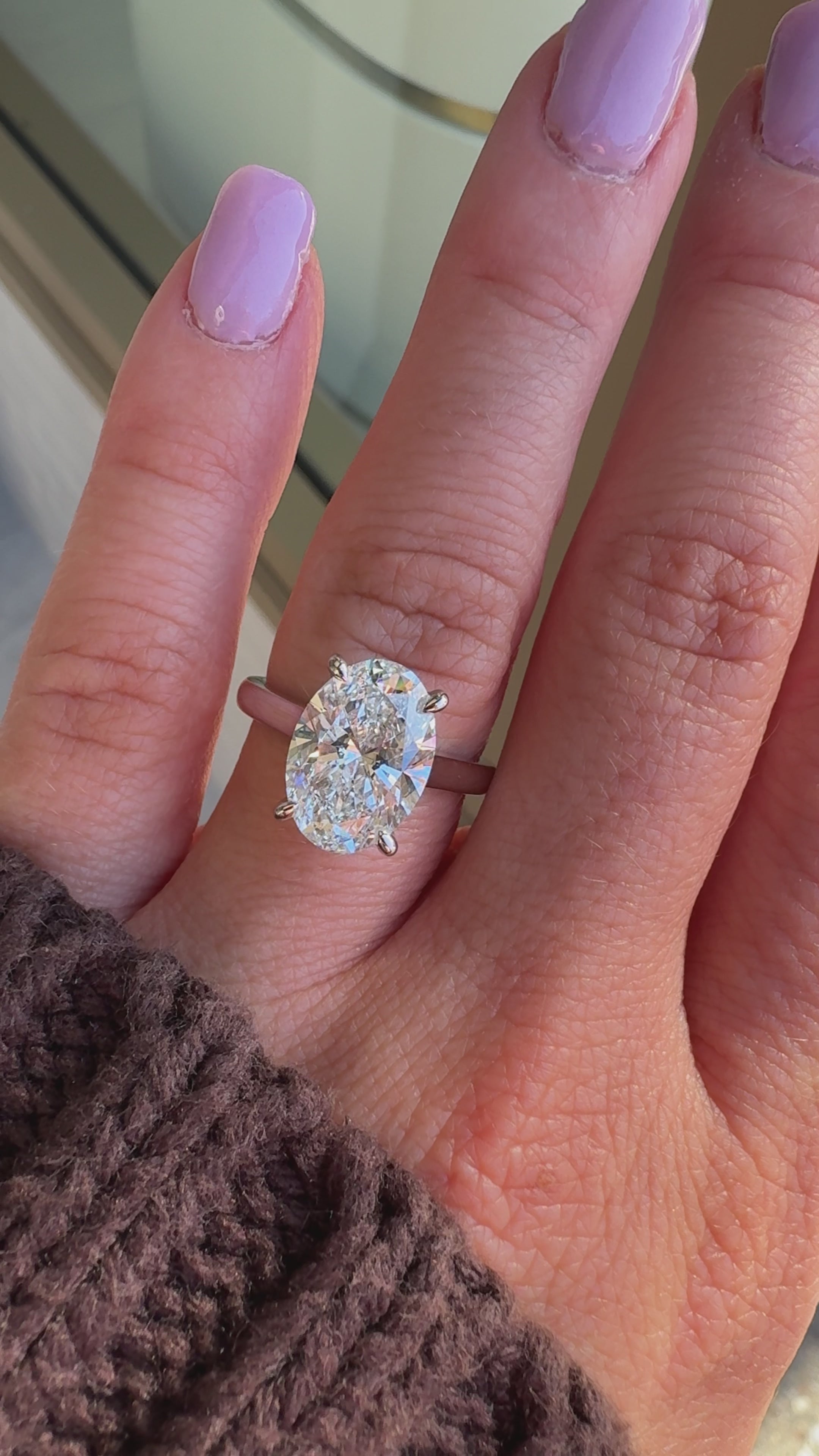 Helena 4ct lab grown diamond oval engagement ring in Platinum, Matthews Jewellers Newcastle