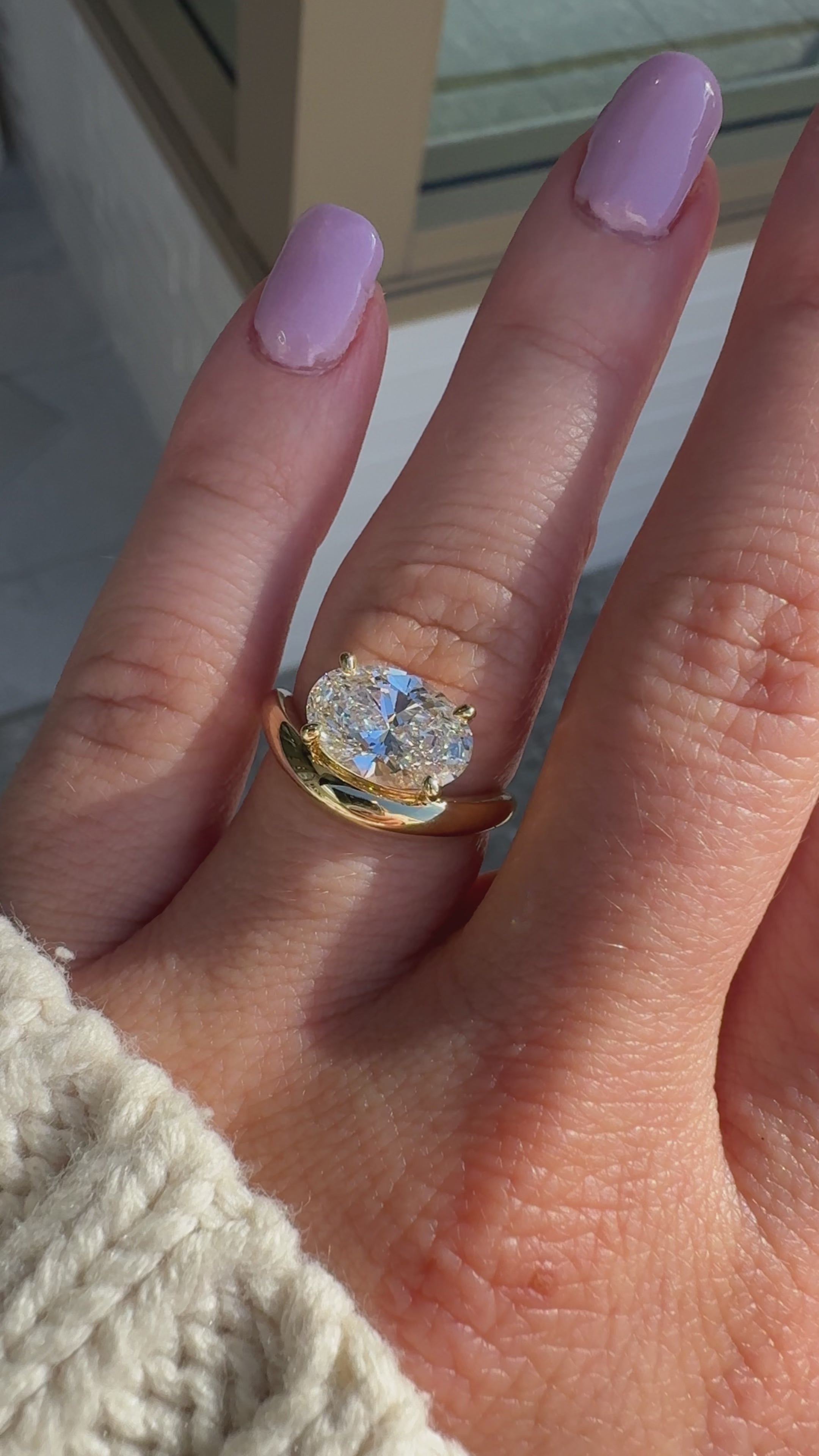 Ocea 2.54ct lab grown diamond oval engagement ring in 18k gold, handcrafted Matthews Jewellers Newcastle