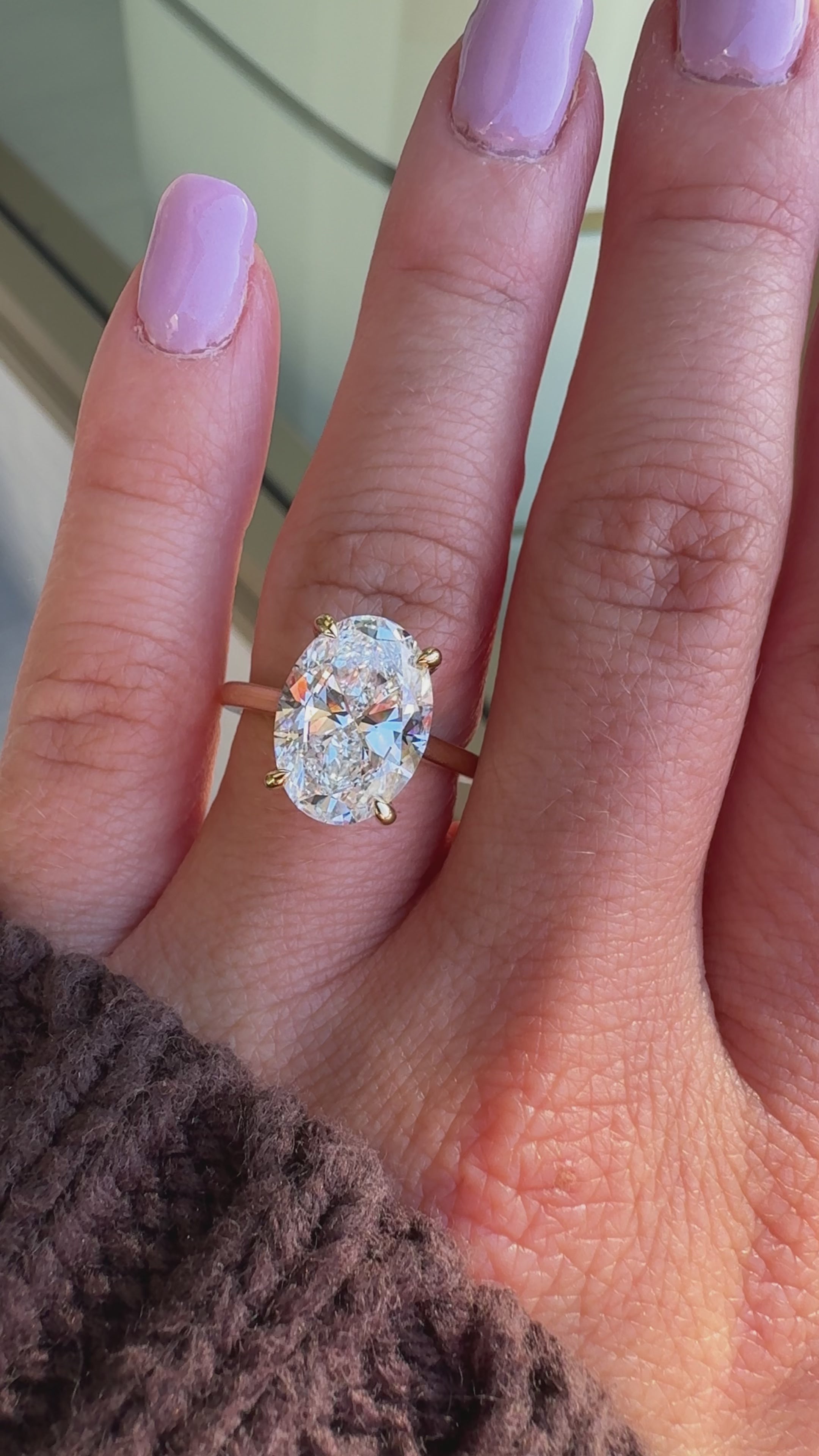 Helena 5ct lab grown diamond oval engagement ring in 18k gold, Matthews Jewellers Newcastle