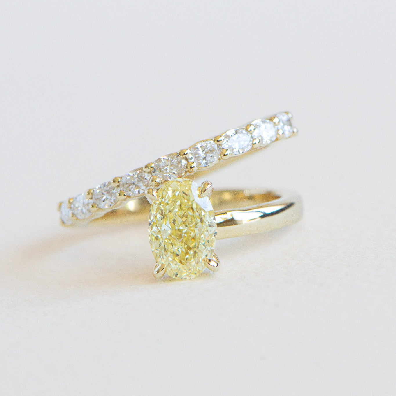 Romi | 1.5ct Fancy Vivid Yellow Oval Lab Diamond Engagement Ring