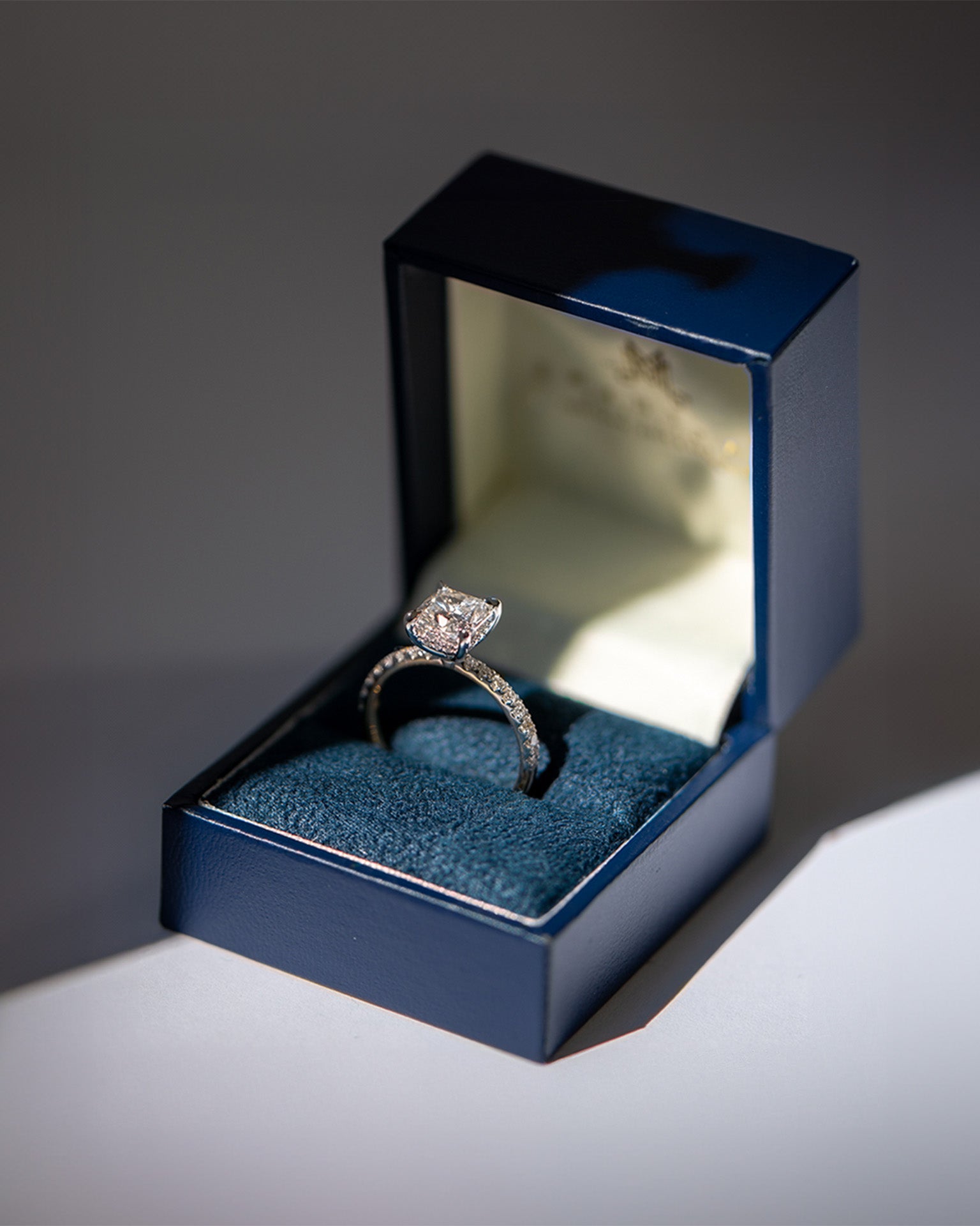 Celine | Square Cushion Cut Solitaire Diamond Engagement Ring