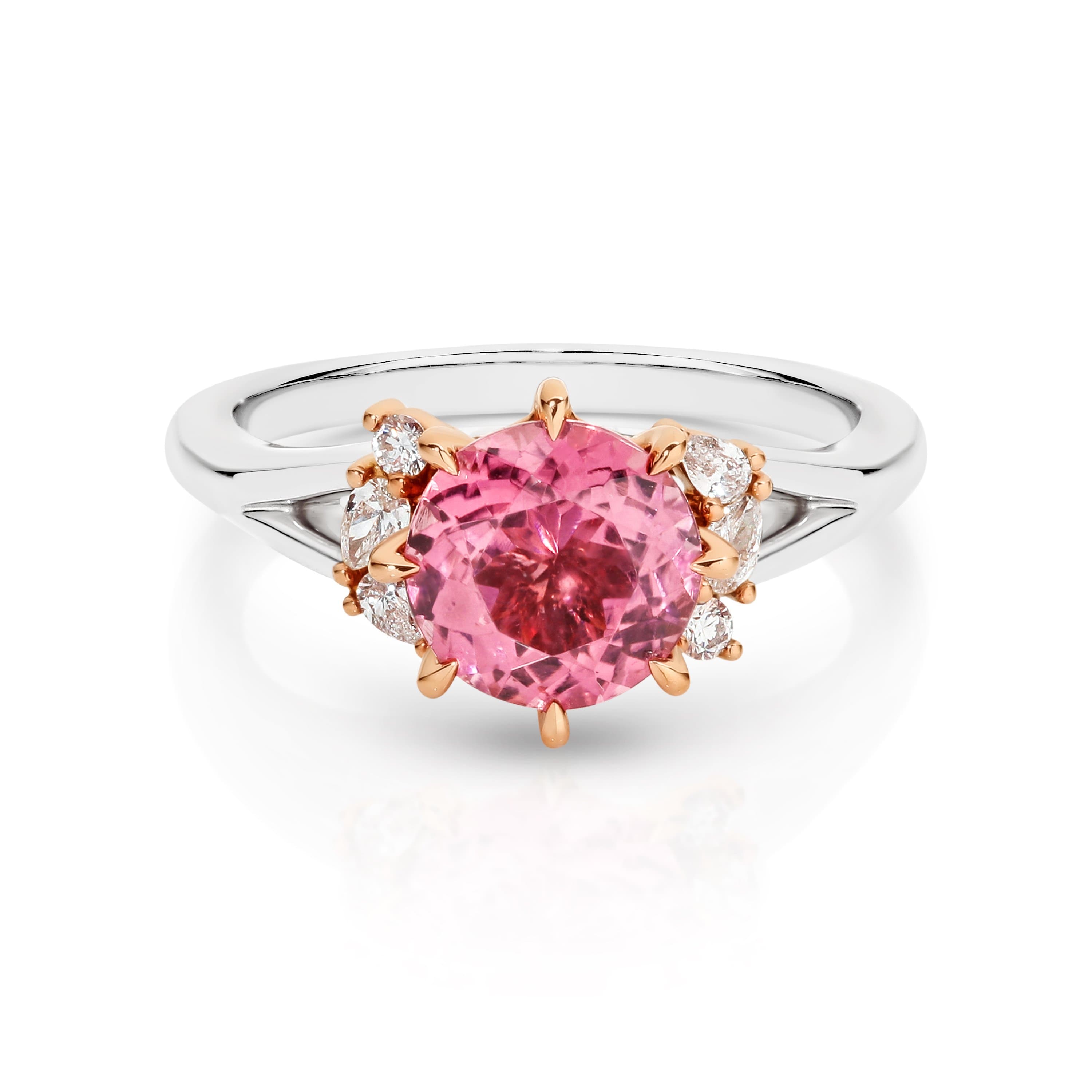 Pink Tourmaline & Diamond Ring