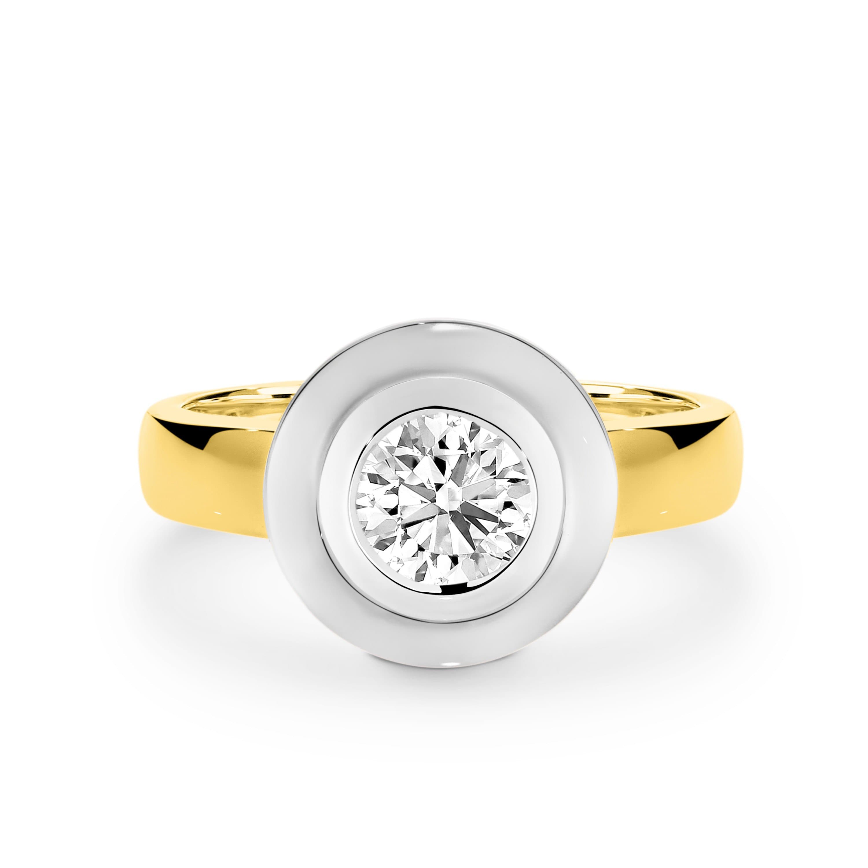 Leah | Round Brilliant Bezel Set Diamond Ring