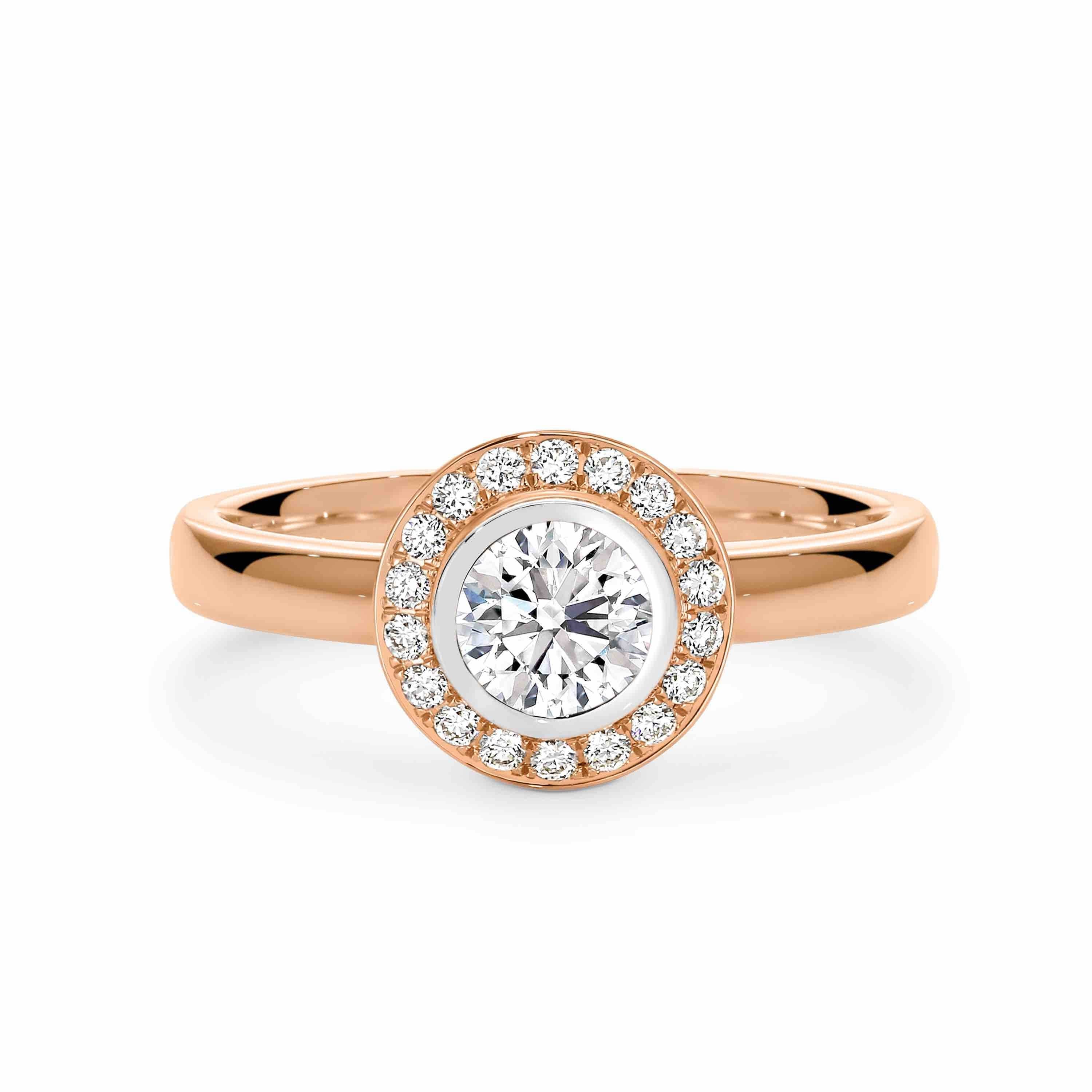 The Leah Petite Diamond Ring with Halo - Matthews Jewellers
