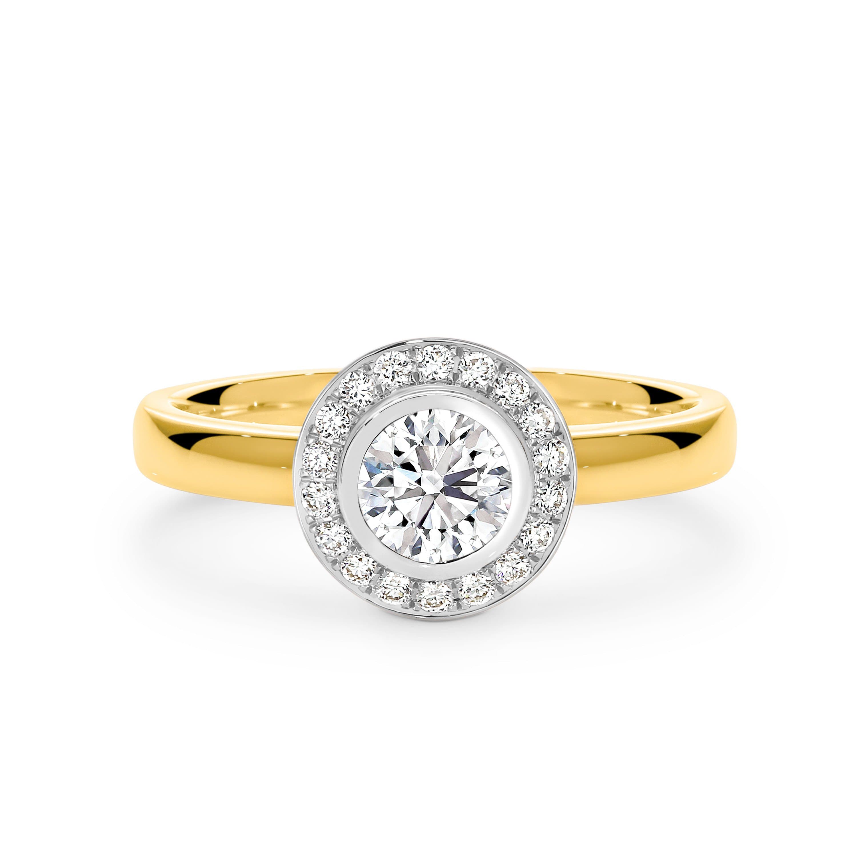 The Leah Petite Diamond Ring with Halo - Matthews Jewellers