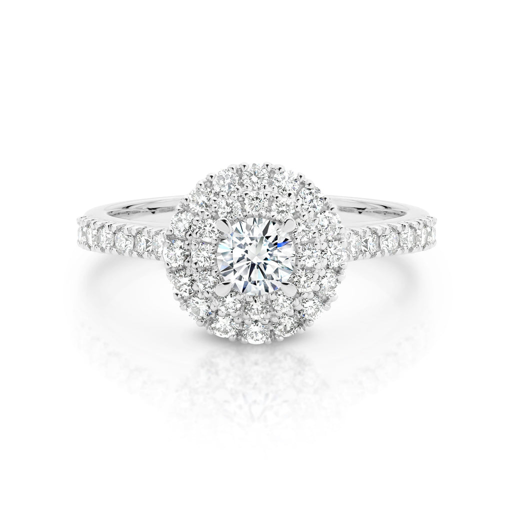 The Aurora Round Double Halo Diamond Engagement Ring - Matthews Jewellers