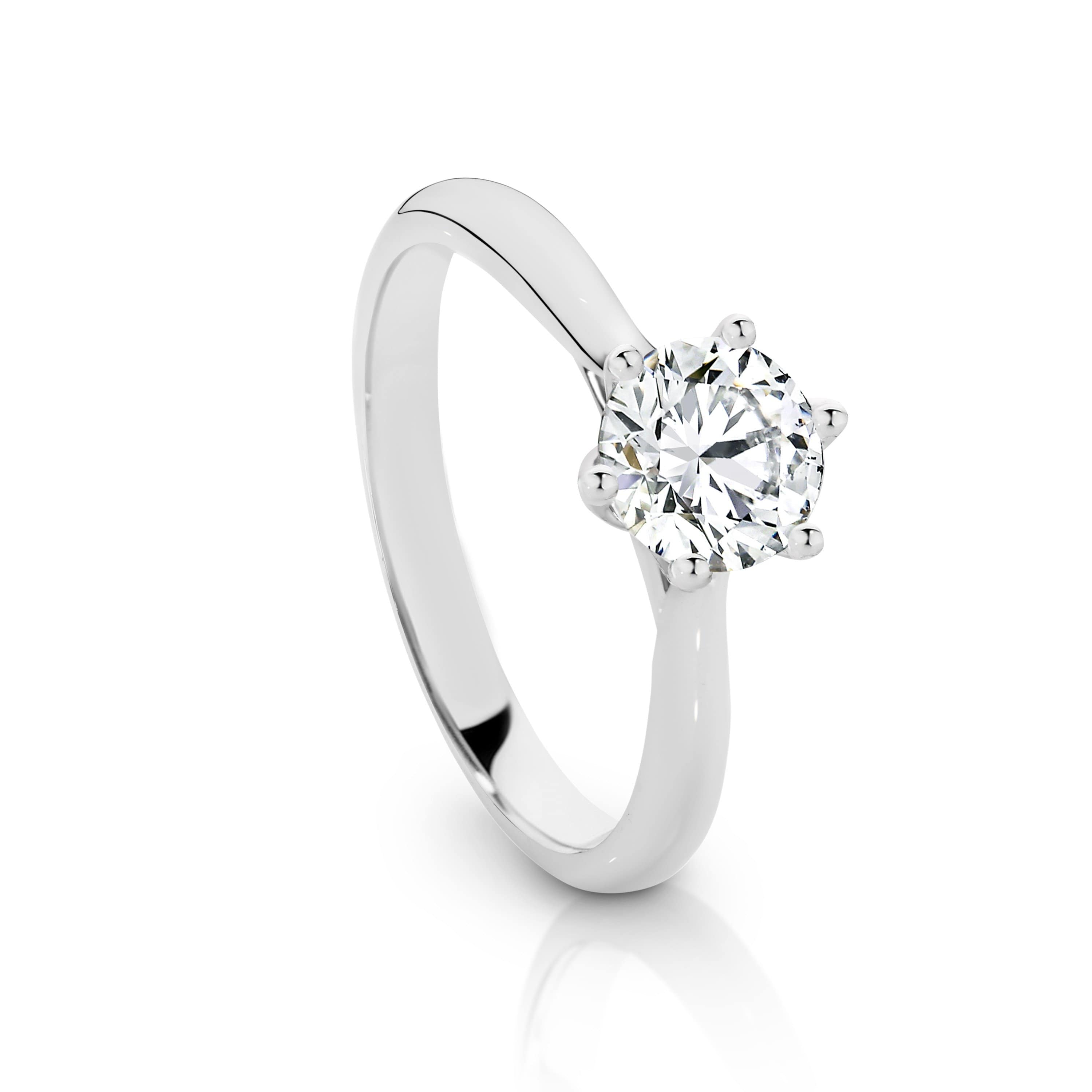 The Solitaire Round Diamond Engagement Ring - Six Claw - Matthews Jewellers