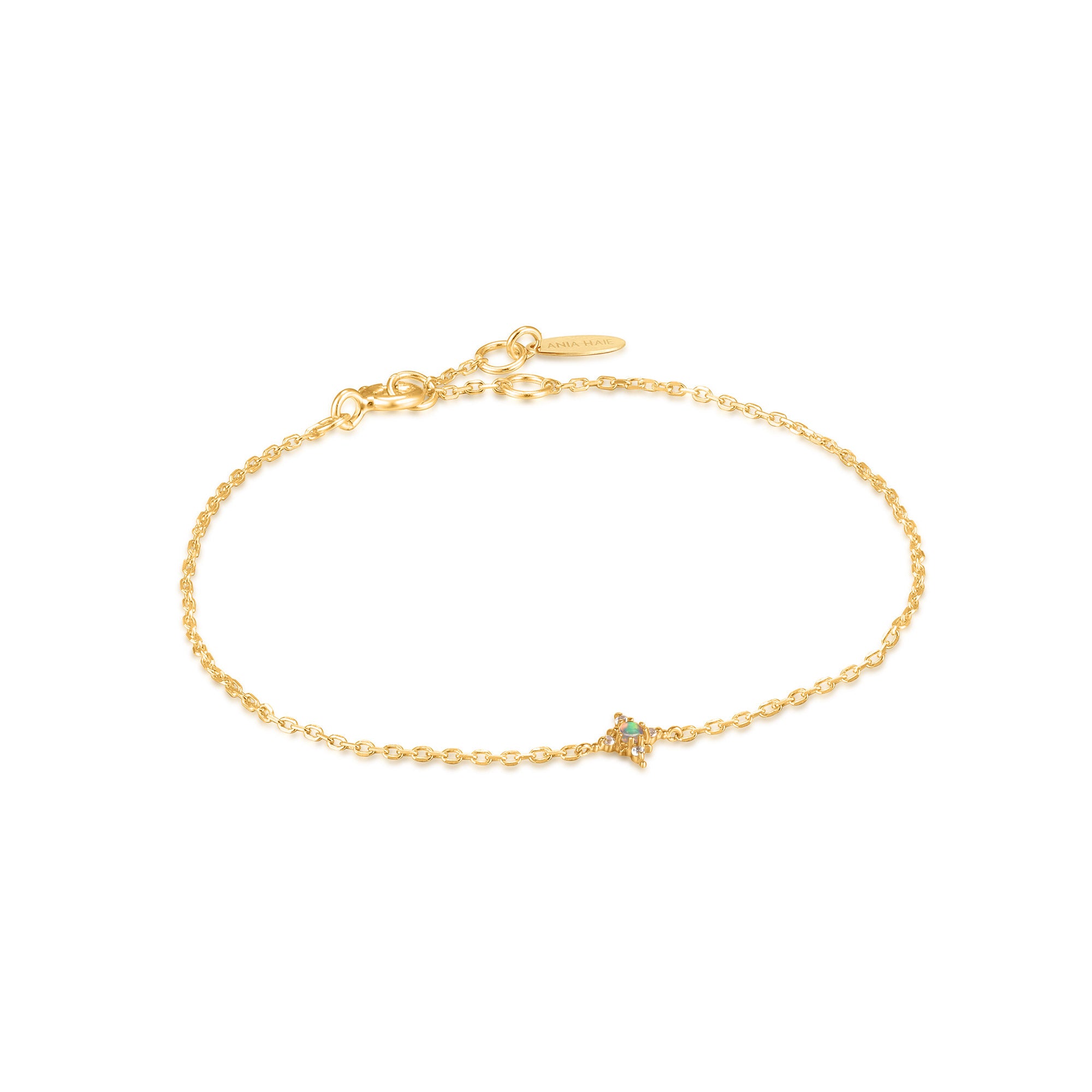 14kt Gold Opal and White Sapphire Star Bracelet
