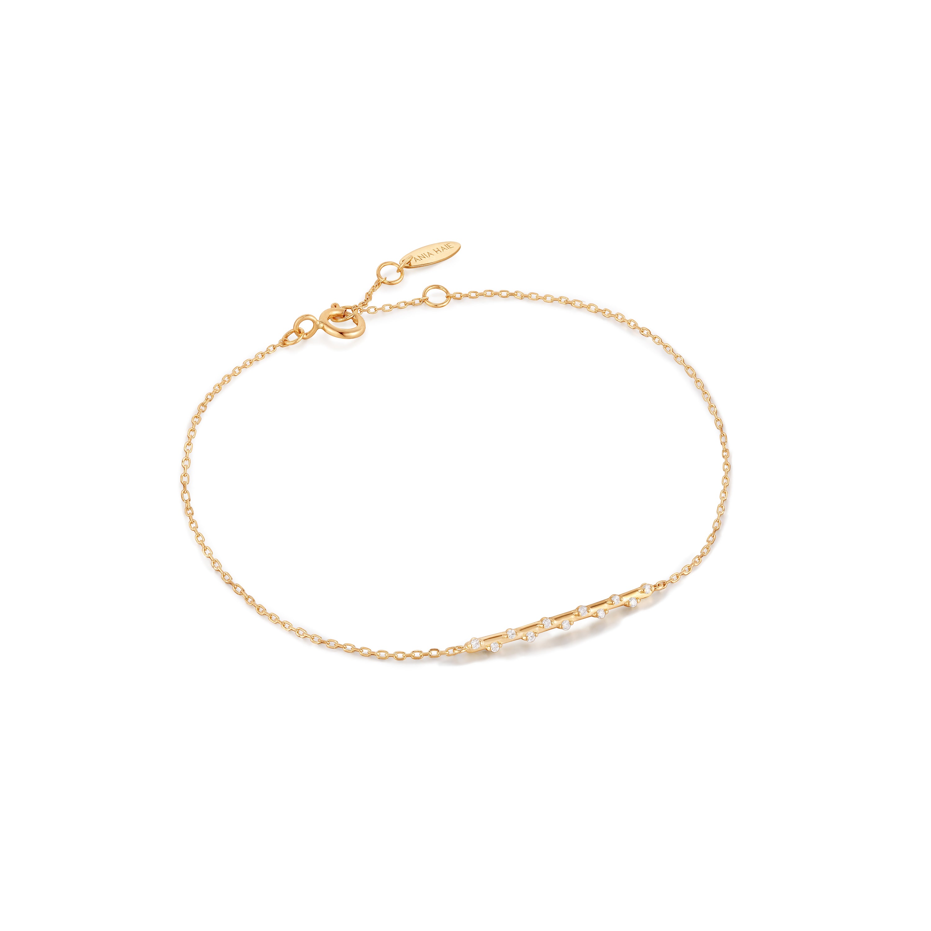 14kt Gold Stargazer Natural Diamond Bar Bracelet