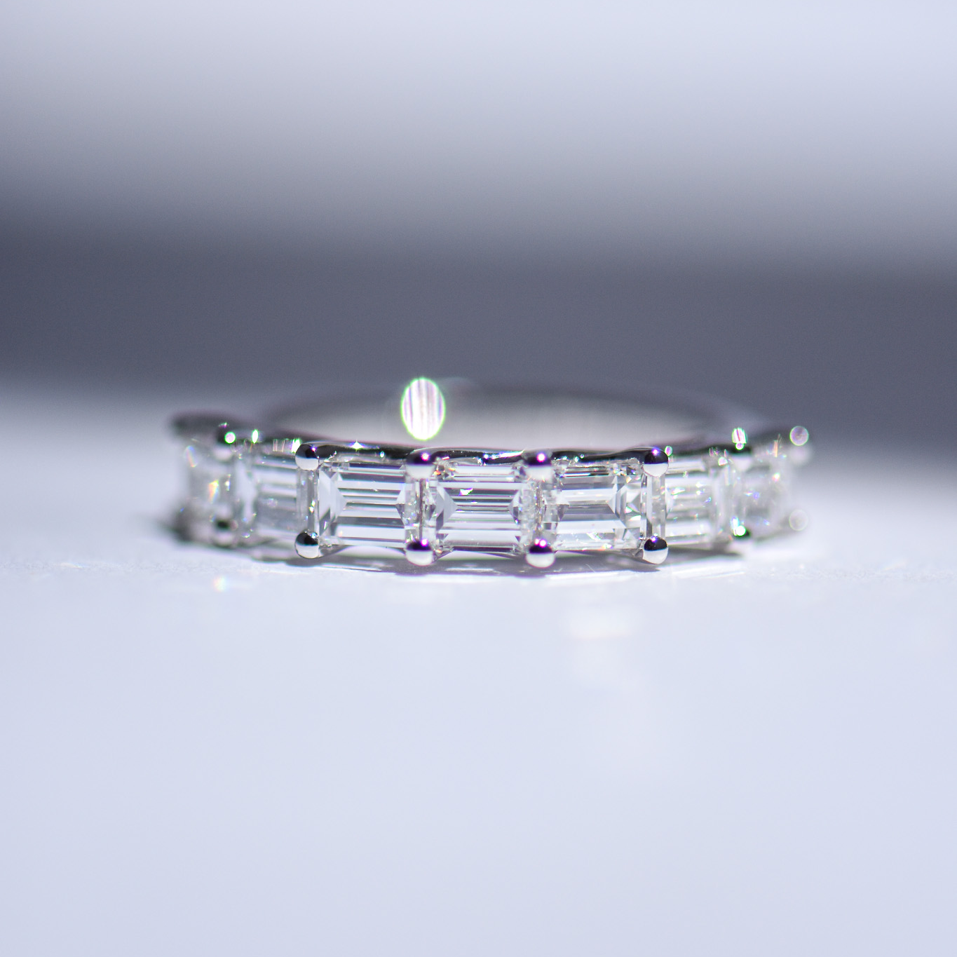 7-Stone Baguette Lab Created Diamond Ring