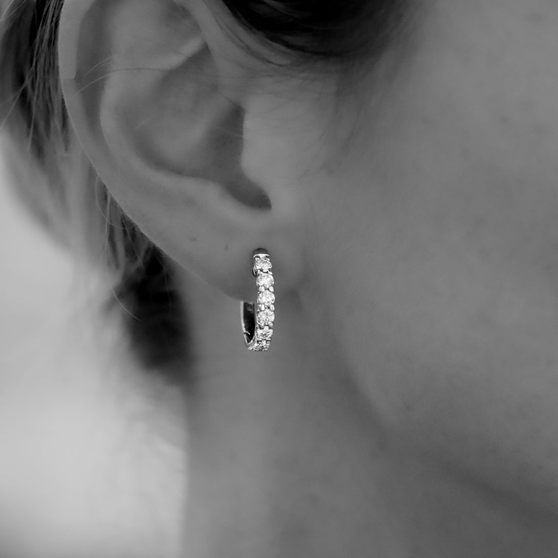 1.00ct Lab Created Diamond Set Huggie Earrings