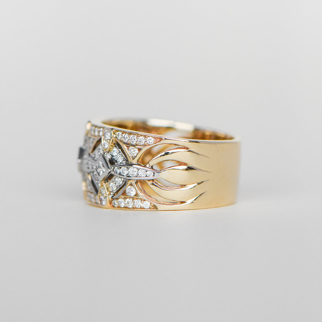 Diamond Embellished Wide Ring