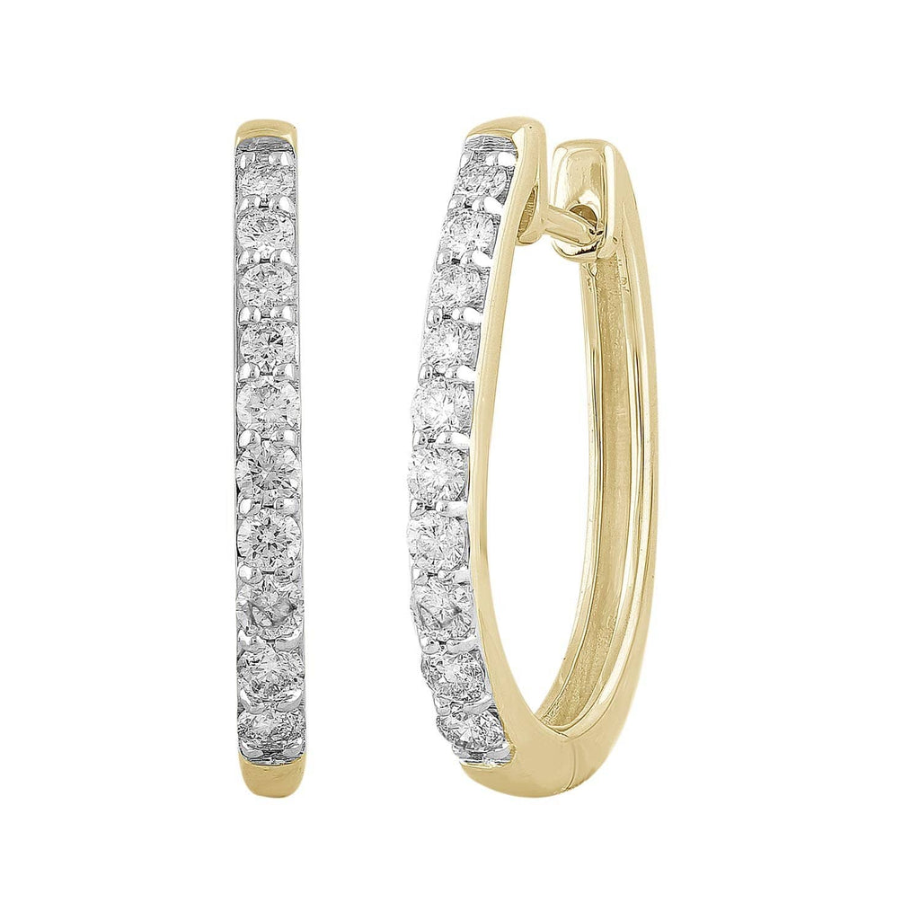 Single Row Yellow Gold Diamond Huggie Earrings – Matthews Jewellers