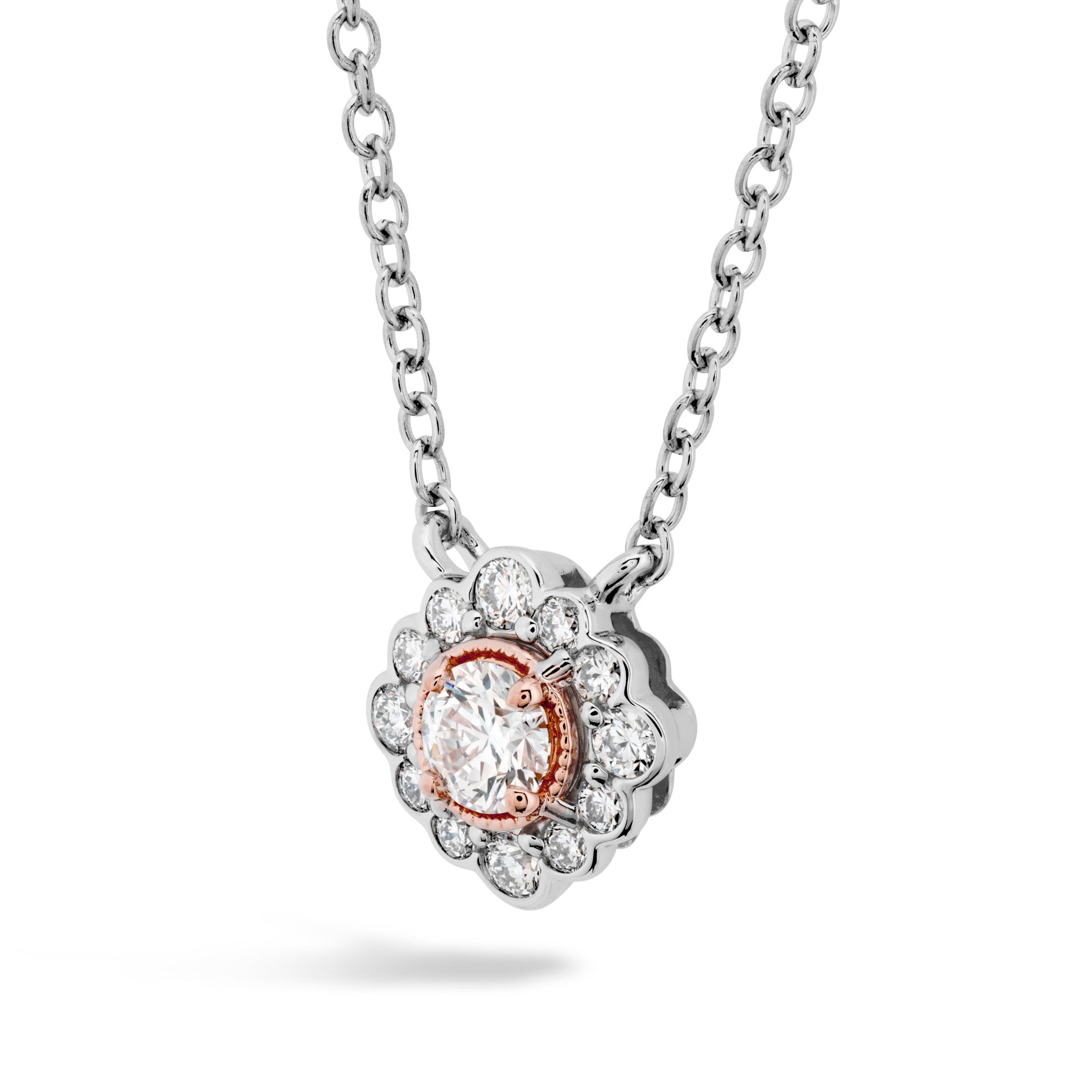 Hearts On Fire Liliana Flower Platinum and Rose Gold Pendant
