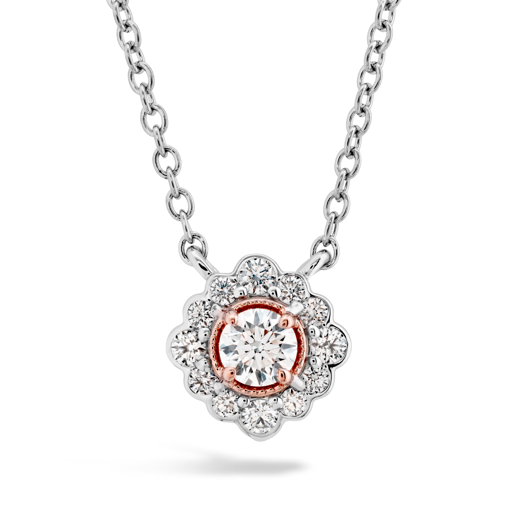 Hearts On Fire Liliana Flower Platinum and Rose Gold Pendant