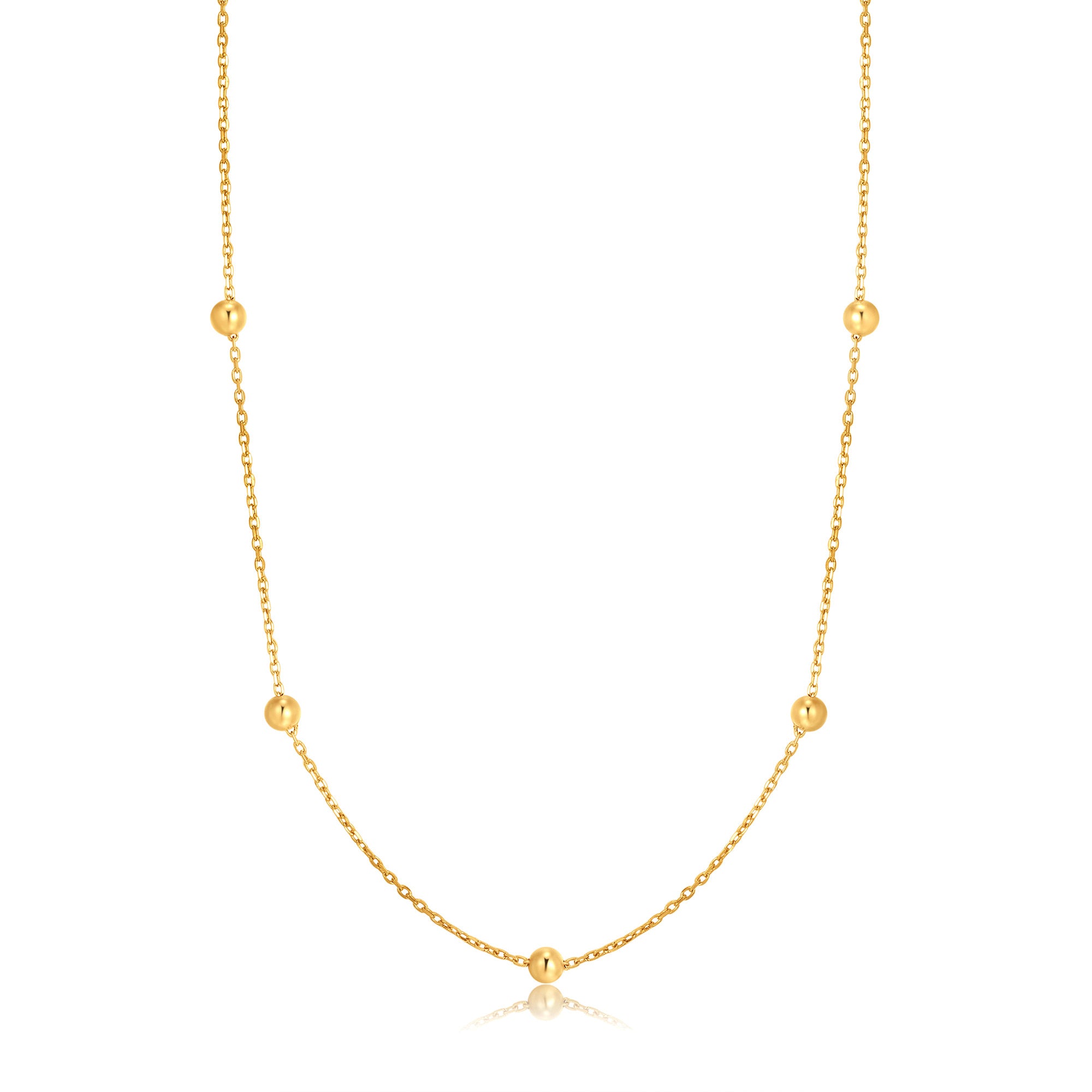 14kt Gold Mixed Disc Necklace