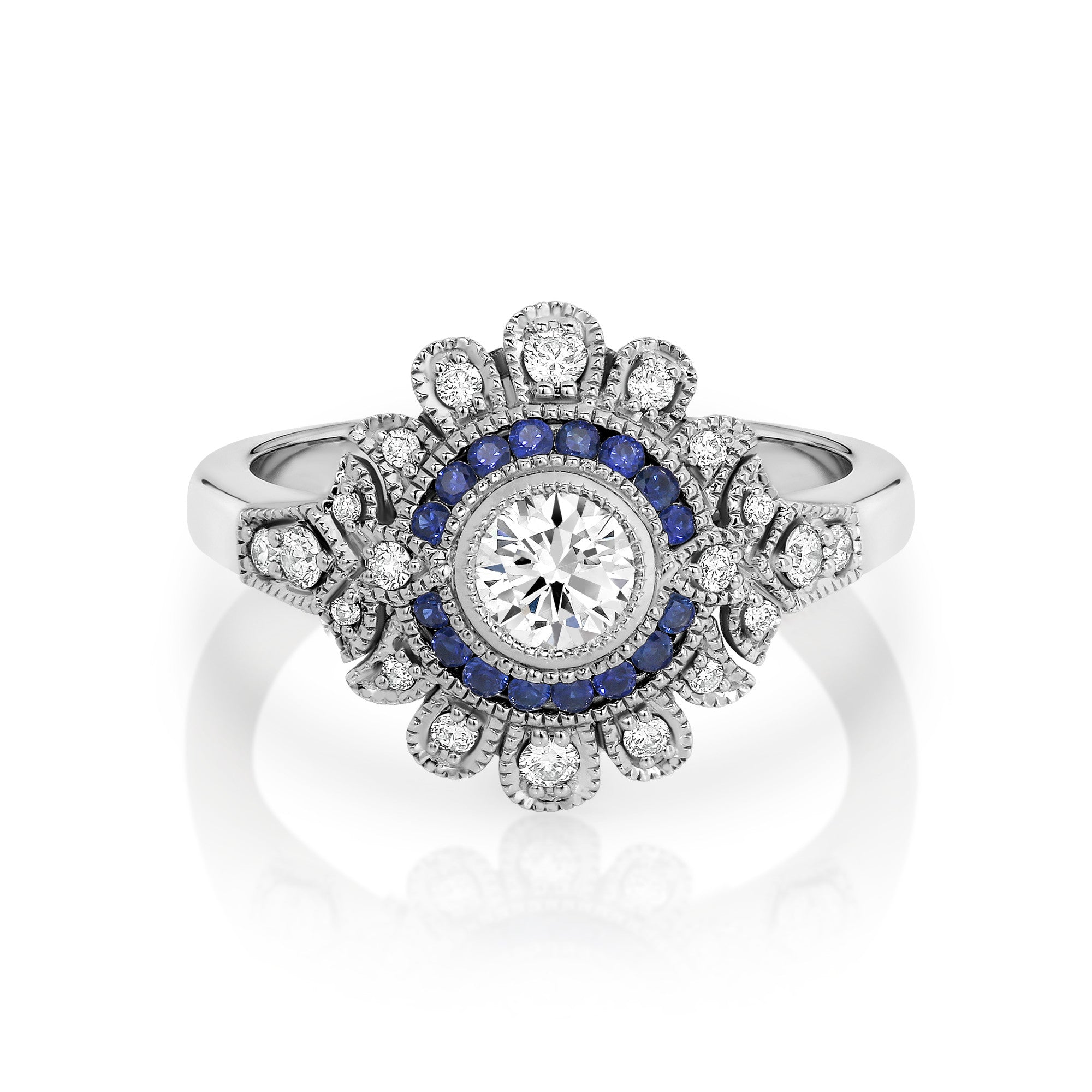 Art Deco Sapphire and Diamond Dress Ring