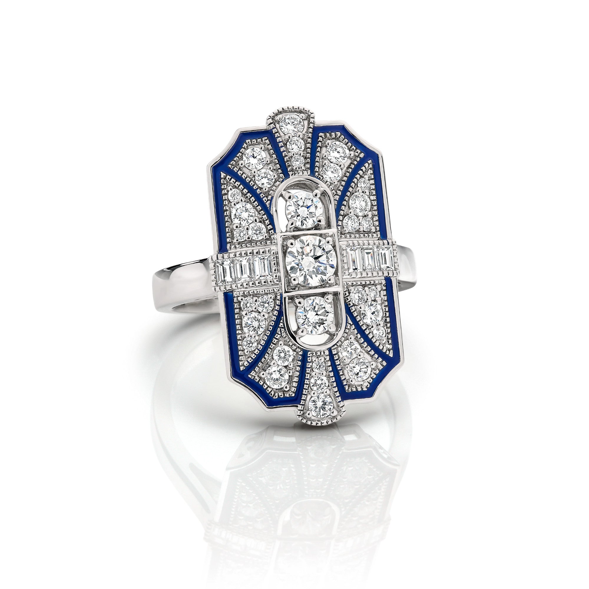 Art Deco Sapphire and Diamond Dress Ring