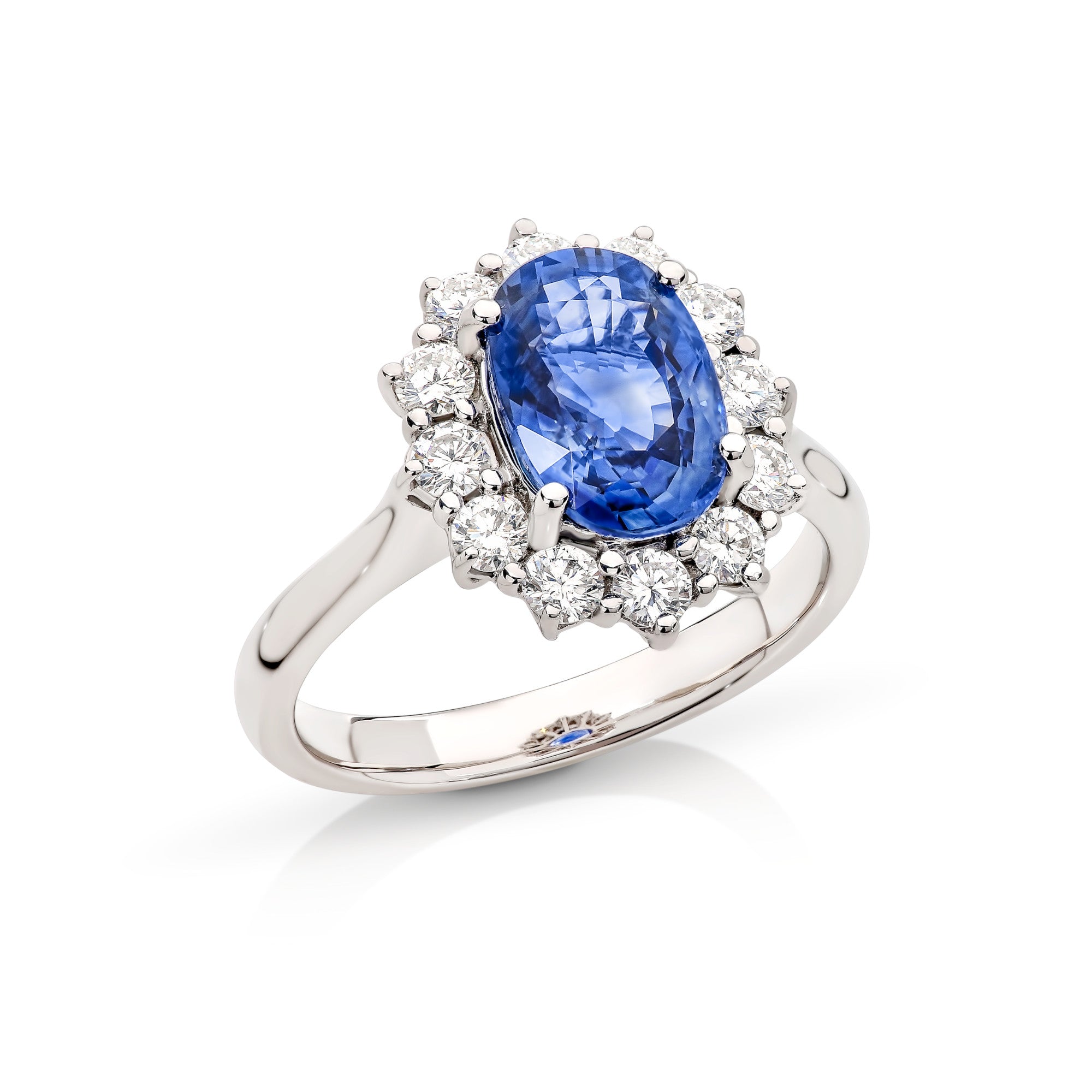 Floral Oval Sapphire and Diamond Ring