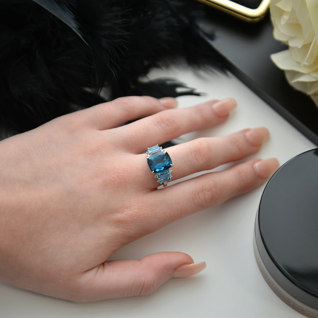 London Blue Topaz and Diamond Ring - Matthews Jewellers
