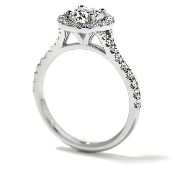 Hearts on Fire Platinum Transcend Halo Engagement Ring
