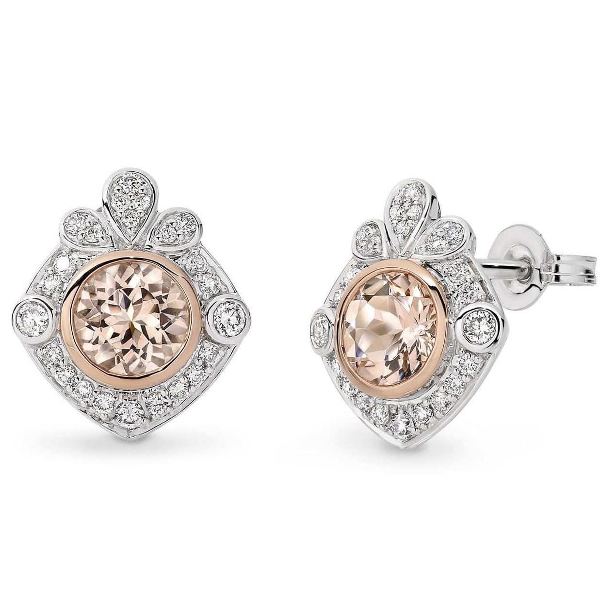 Morganite and Diamond Earrings - Matthews Jewellers